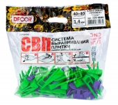 Система выравнивания плитки "Флажок" 40 шт/п 1,4мм DECOR