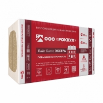 Утеплитель Роквул Лайт Баттс Экстра 100мм (4x600x1000) 2,4м2/0,24м3/40-50 кг/м3 (24)