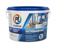 Краска Профилюкс PL-10L латексная влагостойкая Супербелая 14 кг