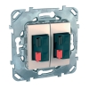 Механизм аудиорозетки двухместной бежевый Unica Schneider Electric