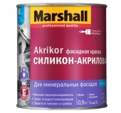 Краска фасадная MARSHALL AKRIKOR силикон-акриловая матовая BW (0,9л)