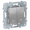 Механизм выключателя 2 кл с индикацией алюминий Unica NEW Schneider Electric