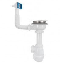 Сифон для мойки 40х3 1/2" с переливом прямоугольным Aquant
