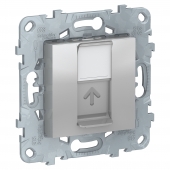 Механизм розетки компьют. RJ45 (кат.5) алюминий Unica NEW Schneider Electric