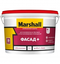 Краска фасадная MARSHALL ФАСАД+ глубокоматовая BC (9л)