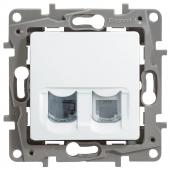Механизм розетки RJ11/RJ45 CAT5 UTP белый Etika (672252)
