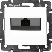 Механизм розетки компьютерной UTP RJ45 белый VALENA