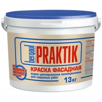 Краска БЕРГАУФ Praktik фасадная водно-дисперсионная полиакриловая для наружных работ 13кг