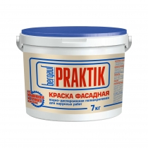Краска БЕРГАУФ Praktik фасадная водно-дисперсионная полиакриловая для наружных работ 7кг