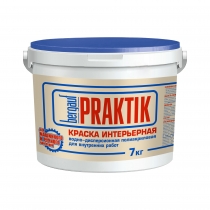 Краска БЕРГАУФ Praktik интерьерная водно-дисперсионная полиакриловая 7кг