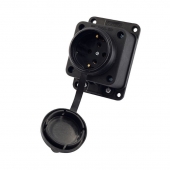 Розетка каучуковая с заземлением настенная влагозащищенная IP44 16А 250В LEZARD