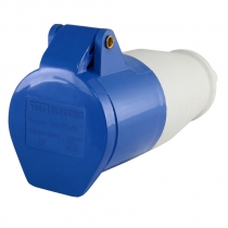 Розетка силовая 2Р+РЕ 32А 220В пластиковая IP44 TDM