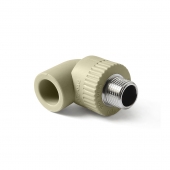 Уголок 90гр 25x1/2'' с металлической наружной резьбой ProAqua серый PA27012С