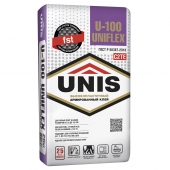 Клей цементный плиточный Юнис U-100 Uniflex (C2 TE) 25 кг (48)