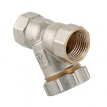 Фильтр косой 1/2" резьба внутренняя-внутренняя с заглушкой VALTEC
