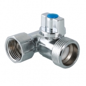 Тройник с шаровым краном 1/2"х3/4"х1/2" для подключения бытовой техники VALTEC