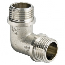 Угол 1/2" резьба наружная-наружная никелированный латунный VALTEC