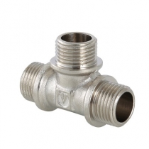 Тройник 1/2" резьба наружная никелированный латунный VALTEC