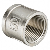Муфта соединительная 1/2" никелированная латунная резьба внутренняя VALTEC