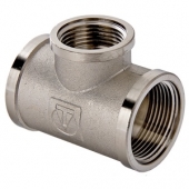 Тройник переходной 1"-3/4"-1" резьба внутренняя никелированный латунный VALTEC