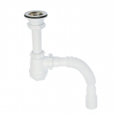 Сифон для мойки 40х1 1/2" с носиком и гофрой 40х40/50 Aquant