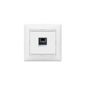 Механизм розетки телефонной RJ11 белый VALENA