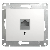 Механизм розетки телефонной RJ11 белый Glossa
